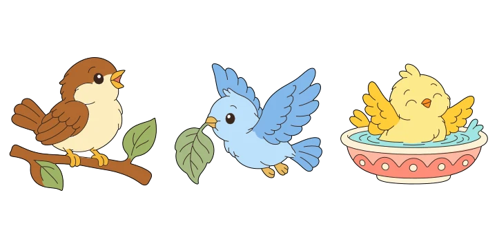 Little birds printable designs